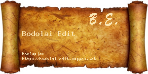 Bodolai Edit névjegykártya
